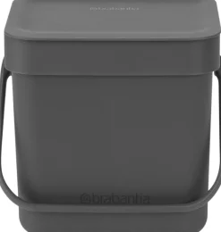 Brabantia Skraldespande<Affaldsspand m/låg sort. kon. 3 ltr