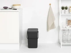 Brabantia Skraldespande<Affaldsspand m/låg sort. kon 25 ltr.