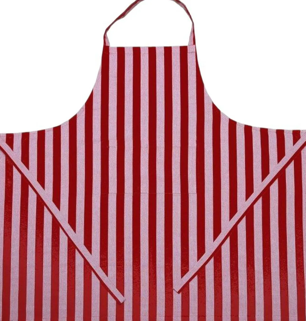 Magasin du Nord Collection Tekstiler Til Køkkenet|Juletekstiler<Apron 105x100 cm Birk - Stripe dark red