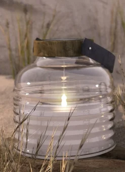 Sirius Lanterner<Aston Solar Krukke, Ø20xH20cm, Sort/Brun