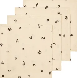Ferm Living Juleservietter<Baies Napkins - Set of 4 - Natural/Dark Chocolate