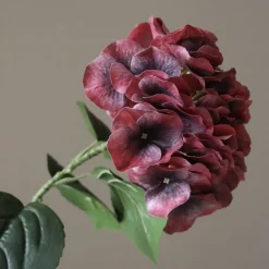 Botané Kunstige Blomster & Træer<Burgundy Hydrangea Flower