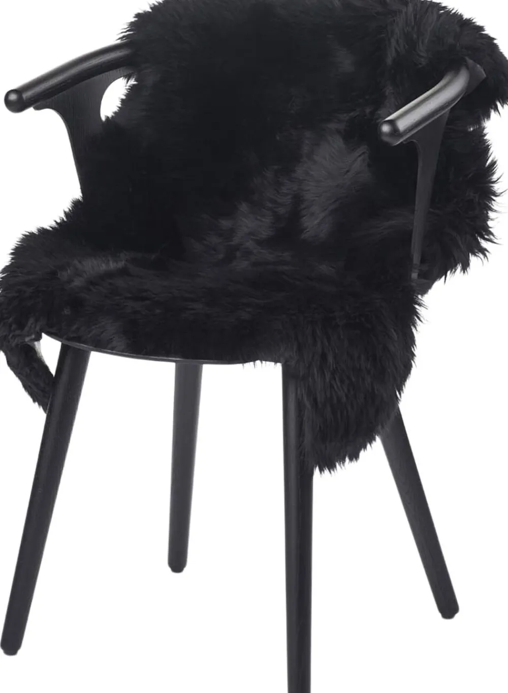 NATURES Collection Skind<90cm-up New Zealand Sheepskin, Long Wool Black 90x60