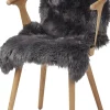 NATURES Collection Skind<90cm-up New Zealand Sheepskin, Long Wool Dark Grey/ 90x60