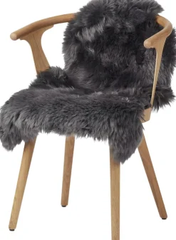 NATURES Collection Skind<90cm-up New Zealand Sheepskin, Long Wool Dark Grey/ 90x60