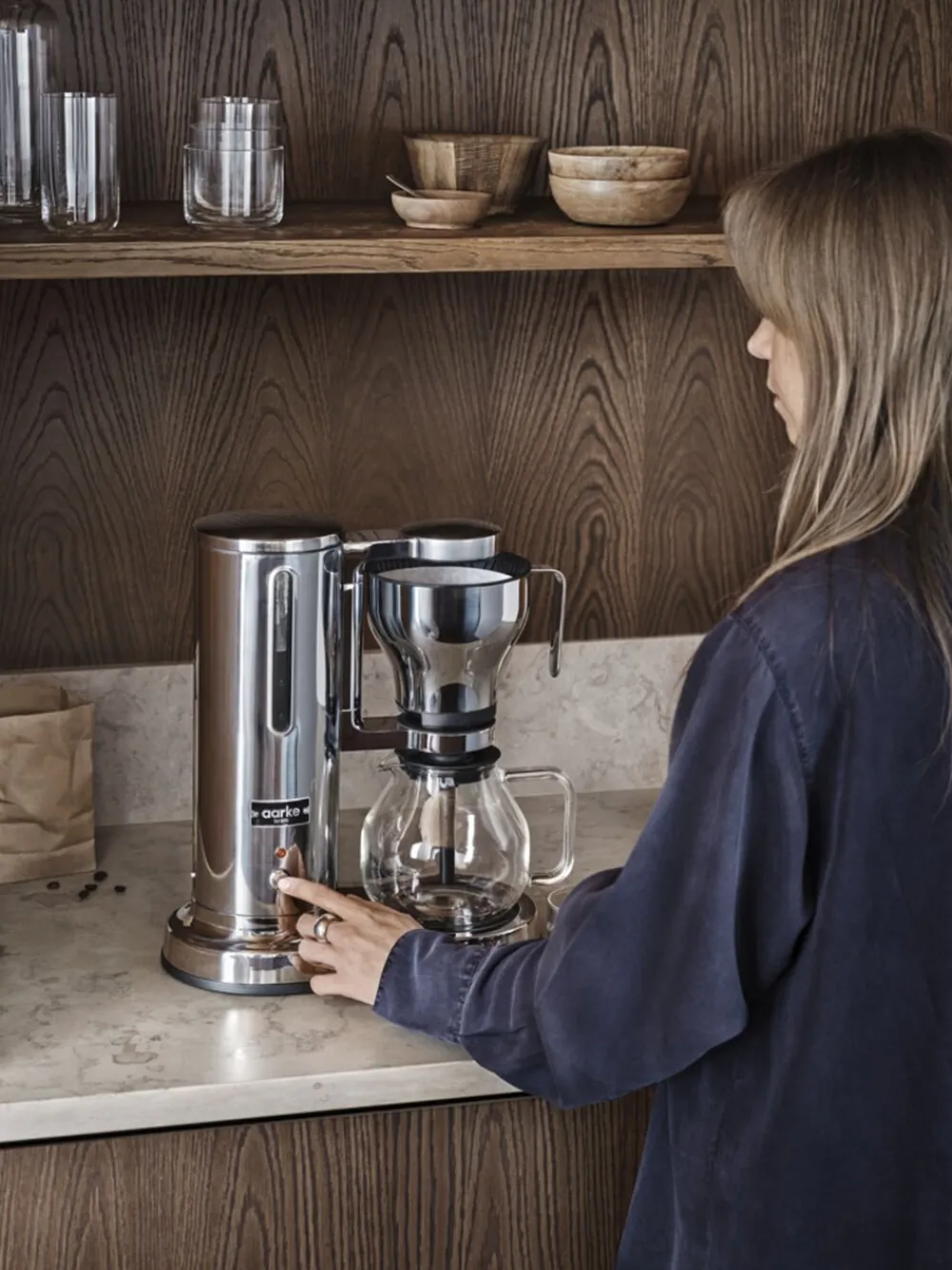 Aarke Kitchenware Kaffe & Te<Coffee Maker - Stainless Steel