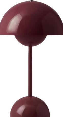 &Tradition Bordlamper|Trådløse Lamper<Flowerpot Portable Lamp VP9, Magnetic Charger Dark plum