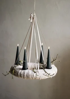 Uyuni Elektriske Julelys<Giftbox w. spike, remote, LED cone candle, Pine green, Smoot