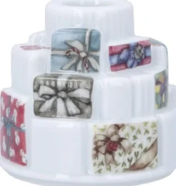 Kähler Julepynt<Hammershøi Christmas Gaver lysestage Ø7. 5 cm hvid m. deko