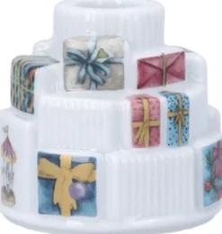 Kähler Julepynt<Hammershøi Christmas Gaver lysestage Ø7. 5 cm hvid m. deko