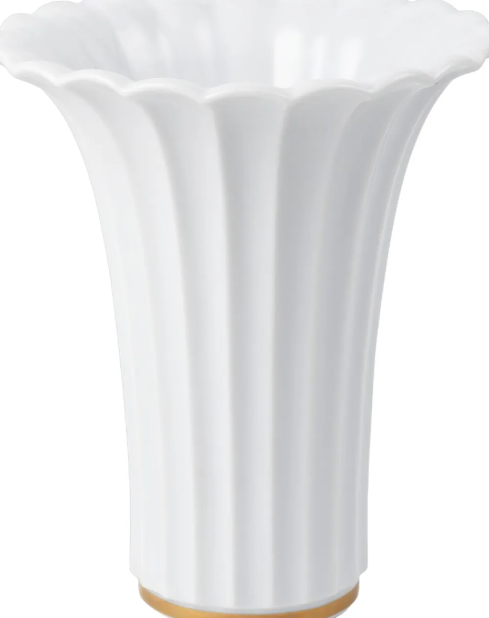 Royal Copenhagen Vaser & Urtepotteskjulere<Hvid vase med guldkant, 23 cm