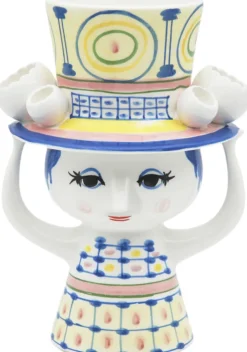 Bjørn Wiinblad Vaser & Urtepotteskjulere<Lady with hat Vase H20. 5 cm blå