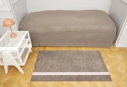 Tica Copenhagen Gulvtæpper<Løber, 67x120 cm, stripe vertical sand/dusty rosa