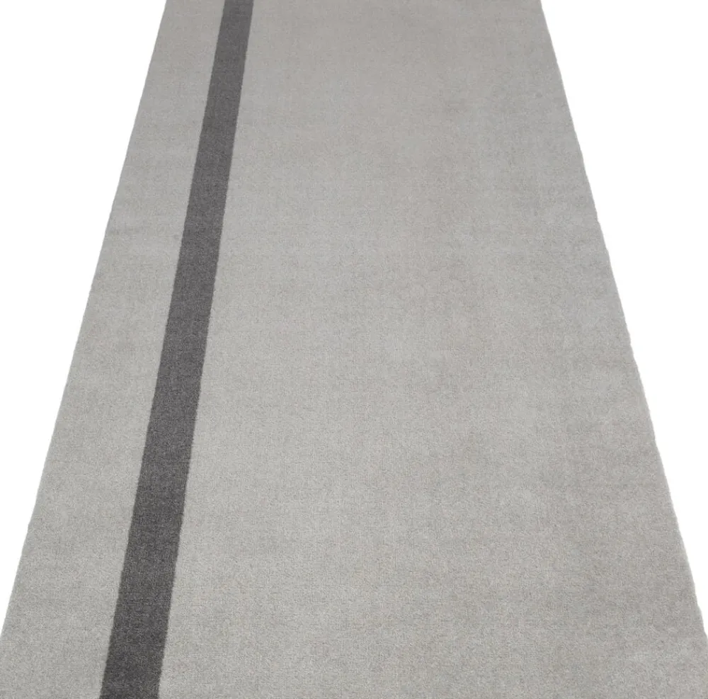 Tica Copenhagen Gulvtæpper<Løber, 90x200 cm, stripe vertical lysegrå/steelgrey