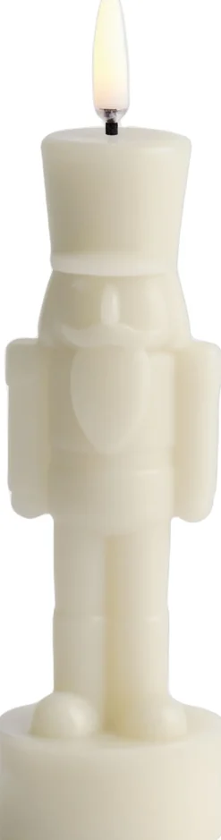 Uyuni Elektriske Julelys<LED candle, Nutcracker, Oyster grey, Smooth, 6x16,5 cm