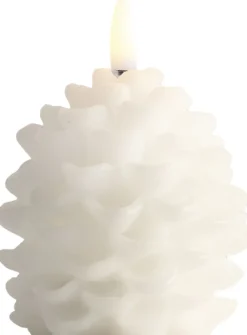Uyuni Elektriske Julelys<LED candle Pine cone, Nordic White, Smooth, 7x7 cm