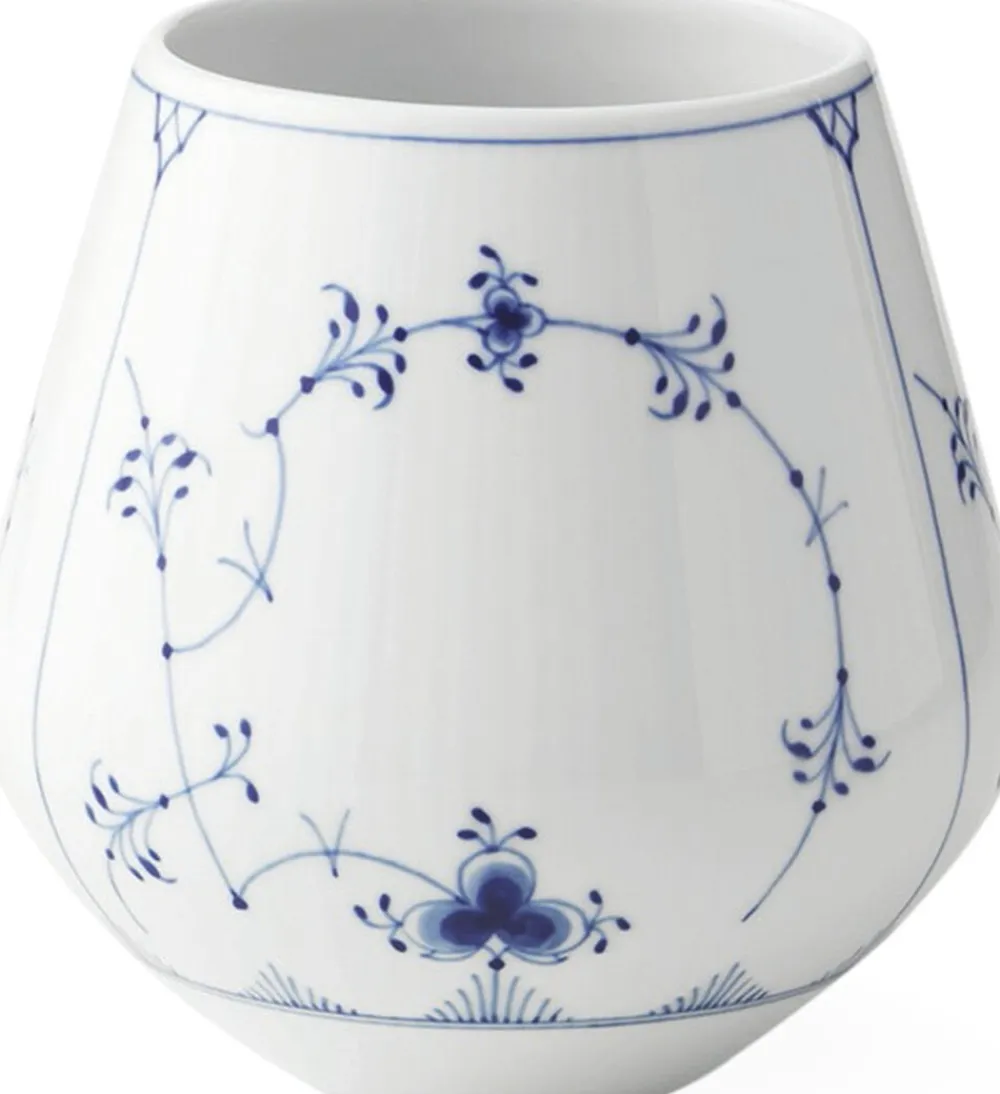 Royal Copenhagen Vaser & Urtepotteskjulere<Musselmalet Riflet 15 cm. vase - mellem