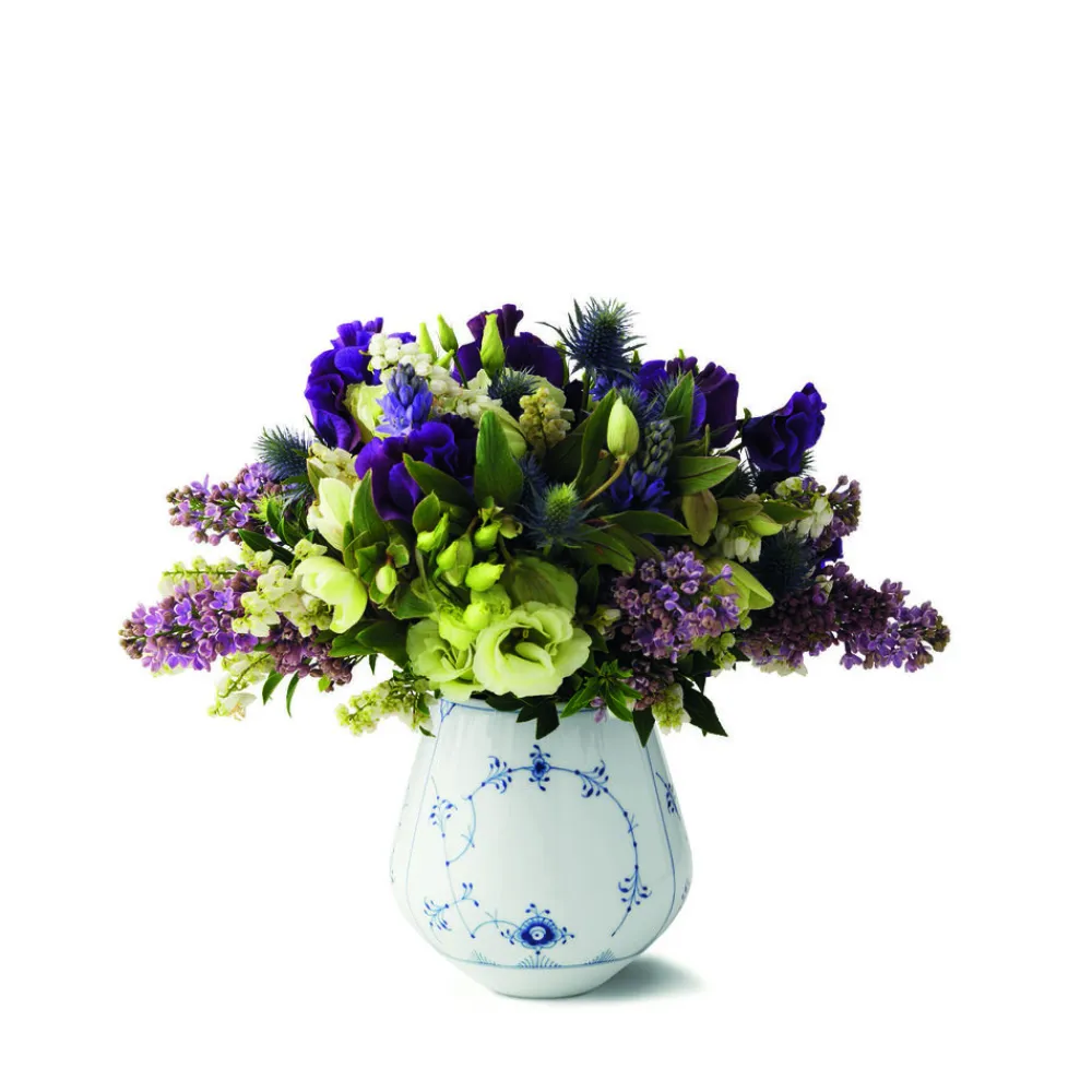 Royal Copenhagen Vaser & Urtepotteskjulere<Musselmalet Riflet 15 cm. vase - mellem