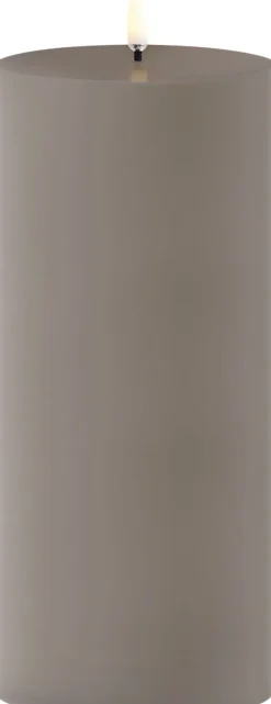 Uyuni Lys & Lysestager|Elektriske Julelys<Outdoor LED pillar candle, Sandstone, 8,4x20 cm