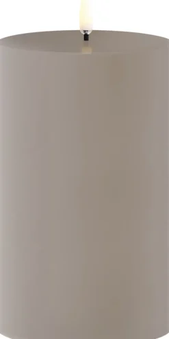 Uyuni Lys & Lysestager|Elektriske Julelys<Outdoor LED pillar candle, Sandstone, 8,4x15 cm