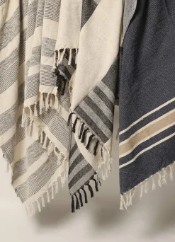 AU Maison Plaider<Plaid, Bandeau-Natur/Sort, 130x180 cm