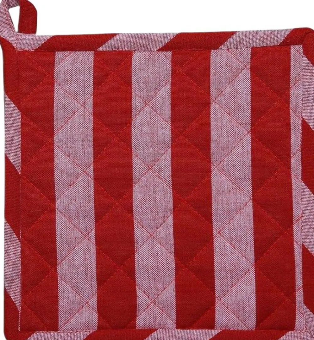Magasin du Nord Collection Tekstiler Til Køkkenet|Juletekstiler<Pot holder 22x22 cm BIRK - Stripe dark red