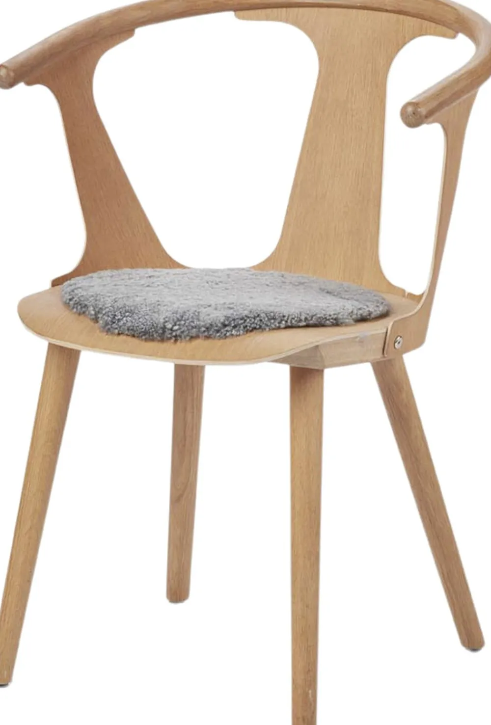 NATURES Collection Skind<Seat Cover, Short-Wool Curly New Zealand Sheepskin, Round Ø34 cm Light