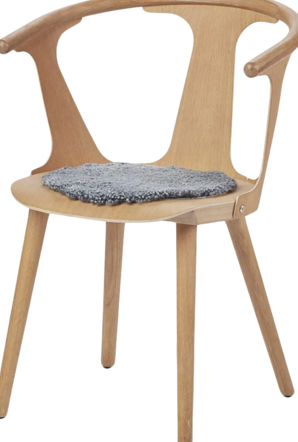 NATURES Collection Skind<Seat Cover, Short-Wool Curly New Zealand Sheepskin, Round Ø34 cm Graph