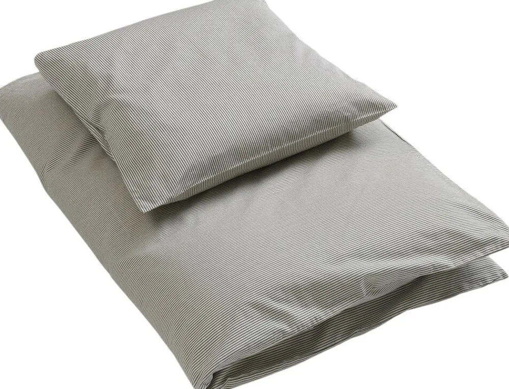 by KlipKlap Sengetøj & Lagner<Sengetøj voksen Emil stripe steel grey