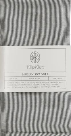 by KlipKlap Sengetøj & Lagner<Sengetøj voksen Emil stripe steel grey
