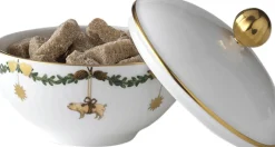 Royal Copenhagen Julestel<Stjerne Riflet Jul 15 cl. skål med låg