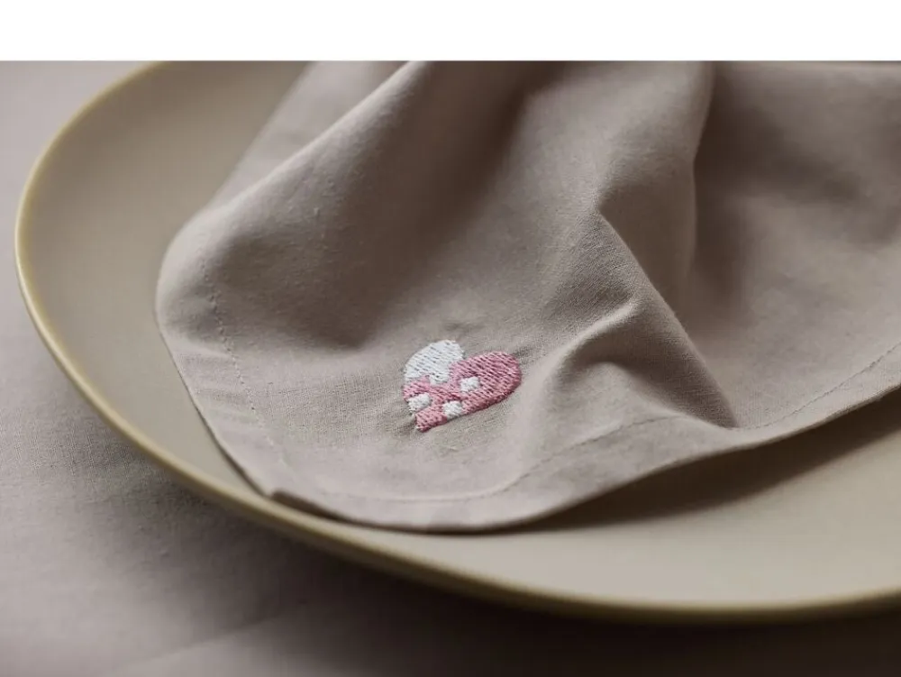 Södahl Tekstiler Til Borddækning|Juleservietter<Stofservietter Christmas Hearts Embroidery 4 stk. Rose
