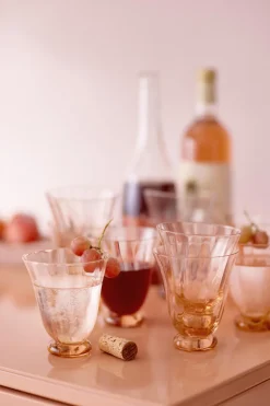 Bungalow Glas<Water Glass Trellis Peach S/2pcs